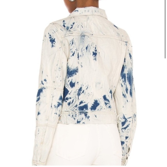 Free People jacket jean denim‎ large NWT Jones tie dye trucker style - Picture 9 of 10